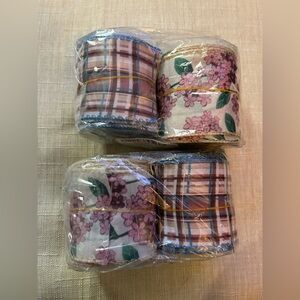 NEW 4 Spring Vintage Floral Wired Edge Fabric Ribbon Retro Flower Craft 40Yd